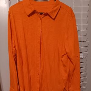 Orange soft material button down xl, nwot